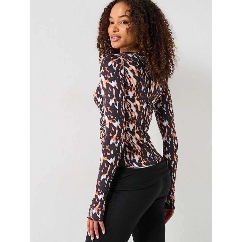 NWT FP Movement Patterned Right On Running Base Layer Animal Print Top Size XS